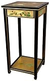 Bold Unique Asian Accent Furniture - 29" Ming Lacquer Side Table Stand w/ Drawer - 5 Colors