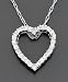 14k White Gold Small Diamond Heart Pendant (1/10 ct. t.w.)