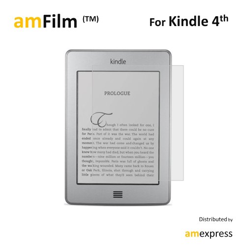 amFilm (TM) Premium Screen Protector Film Matte Clear (Anti-Glare)for Kindle (4th Generation) and Kindle Touch (2-Pack)