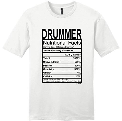Drummer Gift Nutritional Facts Gag Gifts Funny Young Mens T-Shirt