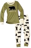 Hatley Boys 2-7 Black Bears On Natural applique Polo P.j. Set