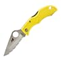 Spyderco Ladybug 3 H-1 Rust Free Serrated Edge Knife, Yellow