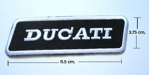 New DUCATI Embroidered Iron On Patches Black/White