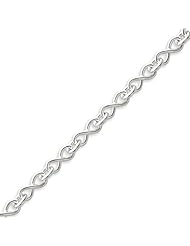 Sterling Silver Solid Polished Fancy Figure-8 Link Necklace - 24 Inch