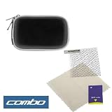 Black Zipper Eva Pouch Carrying Case + Universal LCD Screen Protector for Canon Digital ELPH PowerShot SD780 IS