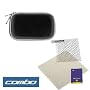Black Zipper Eva Pouch Carrying Case + Universal LCD Screen Protector for Panasonic Lumix DMC-FS15 / DMC-FS15A / DMC-FS15K / DMC-FS15S