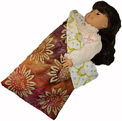 Snuggly Quilted Lined Zip-up Sleeping Bag - be ready for American Girl type 18 inch Doll Sleepovers!
