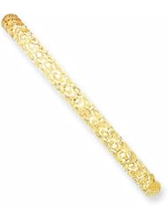14K Gold 3/16 Laser Cut Hinged Bangle Bracelet
