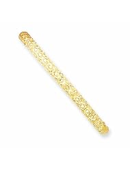 14K Gold 3/16 Oversize Lazer Cut Hinged Bangle Bracelet