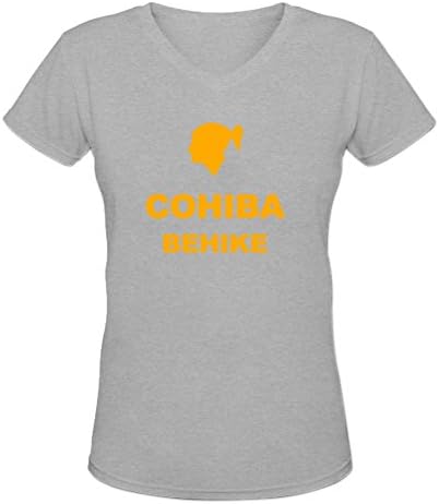 ZIYANG Women's Behike Cohiba Printed V Neck Shirt XXL Grey
