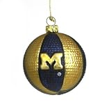 Michigan Wolverines NCAA Glass Basketball Ornament (2.75)