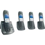 Philips CD4454Q/37 DECT 6.0 Digital Cordless Phone System with 4 Handsets