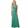 Formal Evening Gown. Beaded Dress for Prom, Party Dress by Sean Collection (50182) Green