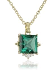 Judith Ripka "Candy" Candy Stone Green Pendant Necklace, 17"