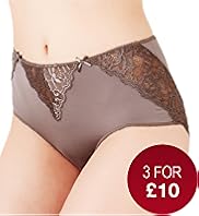 High Rise Fleur Lace Panelled Midi Knickers
