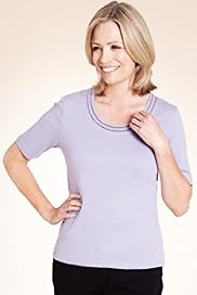 Classic Collection Pure Cotton Lattice Trim Jersey Top