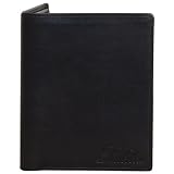 Sakkas UniSex Authentic Leather Tri-Fold Wallet with 9 Credit Card Slots (Black & Brown) - New !