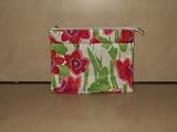 Clinique Red Pink Green Floral Makeup Bag