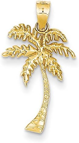 Kevin Jewelers Womens 14K Yellow Gold Mini Palm Tree Pendant