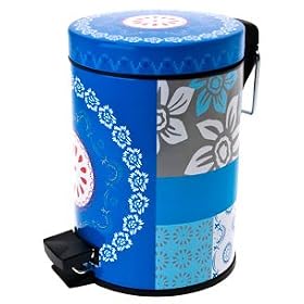 Present Time  Bathroom waste bin Muurbloem Design s/s blue