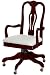 Traditional Swivel Arm Chair Ivory Fabric Mahogany