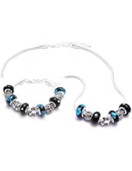 Dog Charm Bracelet and Necklace Gift Set Girls Pandora Style Gift Boxed