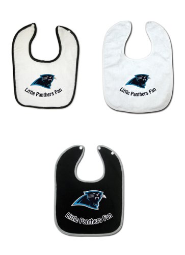 Carolina Panthers 3 Pack Snap Bib Set