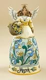 Jim Shore MARCH ANGEL W/ BIRTHSTONE & FLOWER OF MONTH