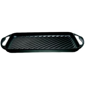 Le Creuset Cast Iron Rectangular Grill, Satin Black