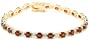 18k Yellow Gold Plated Sterling Silver Garnet and Diamond Accent Bracelet, 7.25"