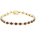 18k Yellow Gold Plated Sterling Silver Garnet and Diamond Accent Bracelet, 7.25"