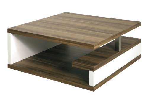 Couchtisch Sam mit Rollen nussbaumfarben-weiß