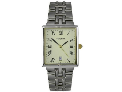 Sekonda 3245 Mens Dress Cream Dial Stinless Steel Case and Bracelet Watch