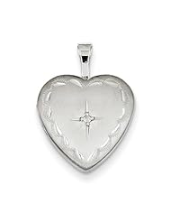 Sterling Silver 16mm Satin D/C Heart Locket. Carat Wt- 0.015ct. Metal Wt- 2.4g
