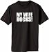 MY WIFE ROCKS on Adult & Youth Cotton T-Shirt (in 44 colors)