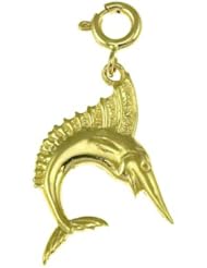 Dazzlers Solid 14k Gold Marlin Trout Fish Charm Pendant Available in three colors from jewelsberry (weights: 1.5 grams only)
