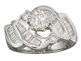 EGL Certified 1.24 cts Diamond Engagement Ring 14Kt White Gold