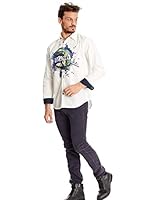 Desigual Camisa Hombre Marble Logo Rep (Blanco)
