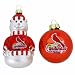 St. Louis Cardinals Snowman and Ball Mini Blown Glass Ornaments