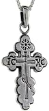Sterling Silver Orthodox Cross Pendant, 1 3/8