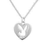 Sterling Silver Playboy Necklace Heart Charm with Bunny Logo Cut Out Authentic Licensed Jewelry SPBN712