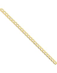 14k 3.35mm Semi-Solid Curb Link Chain, Size 8