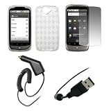 Premium Clear Diamond Soft Silicone Gel Skin Cover Thermoplastic Polyurethane (TPU) Case + Crystal Clear Screen Protector + Rapid Car Charger + USB Data Sync Charge Cable for HTC Google Nexus One [Accessory Export Packaging]
