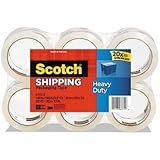 Scotch Heavy Duty Shipping Packaging Tape, 1.88 Inches x 54.6 Yards, (3850-6) (12-count)