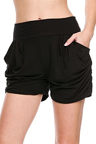 E4U Womens Trending Solid Spring Break and Summer Fashion Harem Shorts