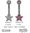 MINI FLOWER BELLY RING WITH GEMS BNAMC7- CLEAR