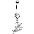 Clear Jeweled Mythical Moon Fairy Belly Ring