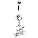 Clear Jeweled Mythical Moon Fairy Belly Ring