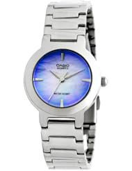 Casio Womens LTP1191A-2C Silver-Tone Purple Dial Analog Quartz Watch