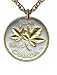 Gorgeous 2-Toned 24k Gold on Sterling Silver World Coin Necklace - Canadian penny "Maple leaf"